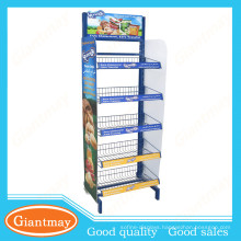 Single side Foot Standing potato chip & snack Display Rack